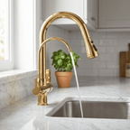 Torneira Para Cozinha Com Filtro Gourmet Monocomando Dourado