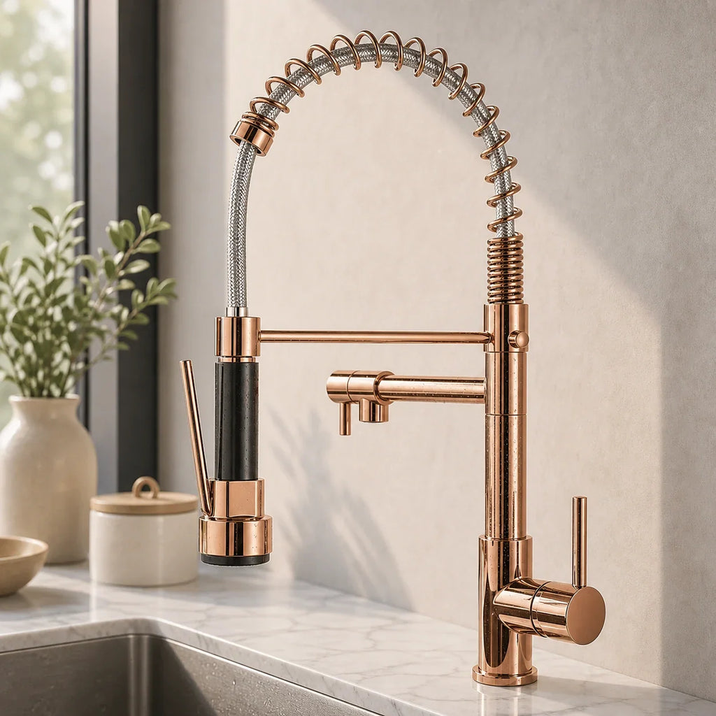 Torneira Gourmet Cozinha com Extensor Rose Quente e Fria