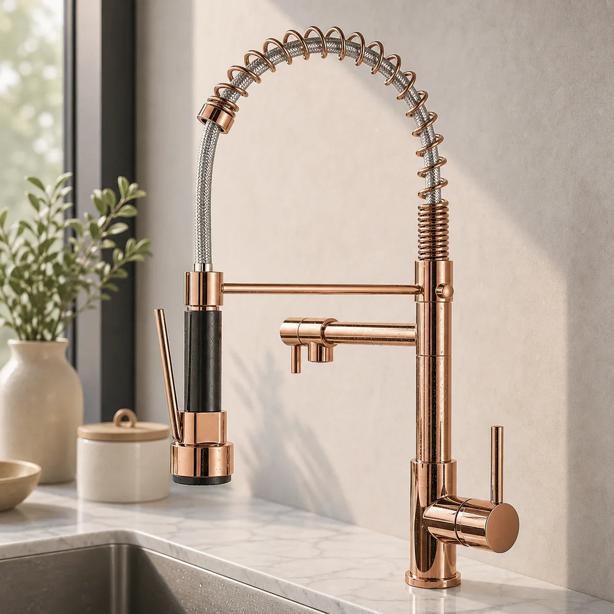 Torneira Gourmet Cozinha com Extensor Rose Quente e Fria