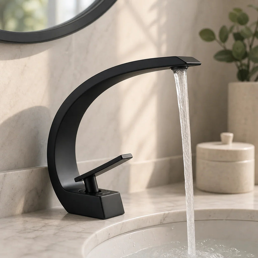 Torneira para Banheiro Monocomando Luxury Preto Fosco Quente e Fria