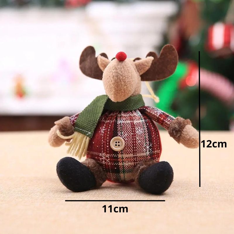 Bonecos de Pelúcia Natalinos: Papai Noel, Neve e Alce