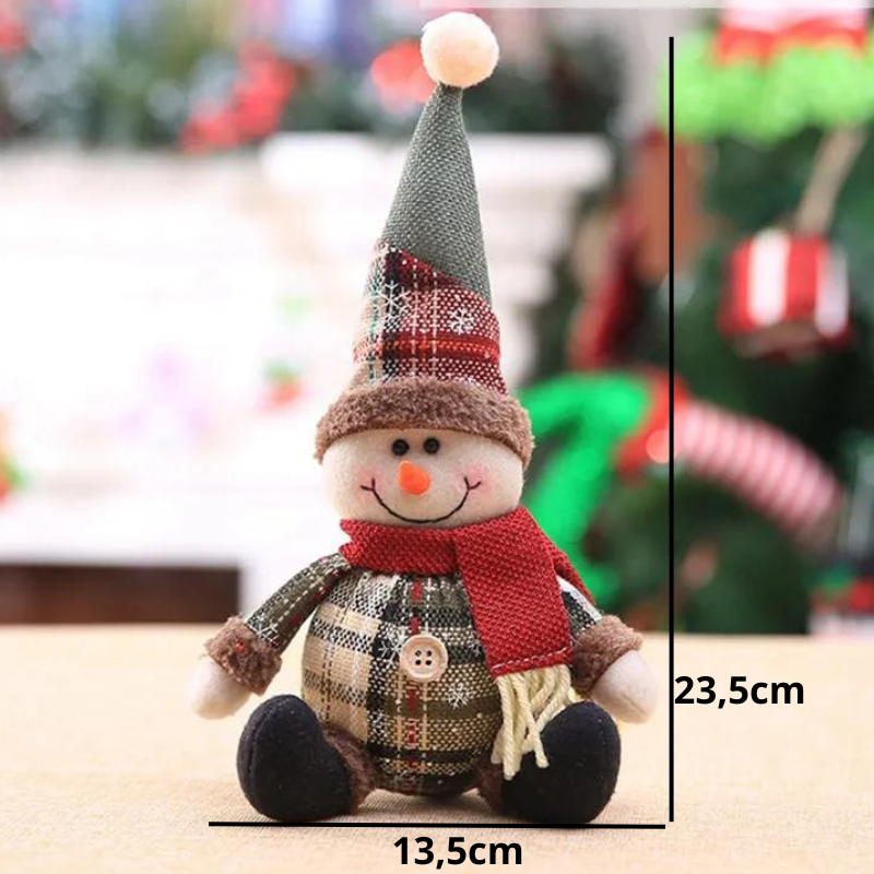 Bonecos de Pelúcia Natalinos: Papai Noel, Neve e Alce