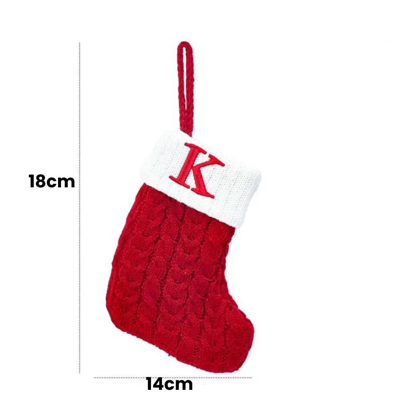 Meia de Natal Personalizada com Letra Inicial