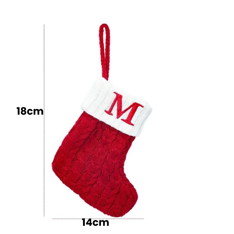 Meia de Natal Personalizada com Letra Inicial