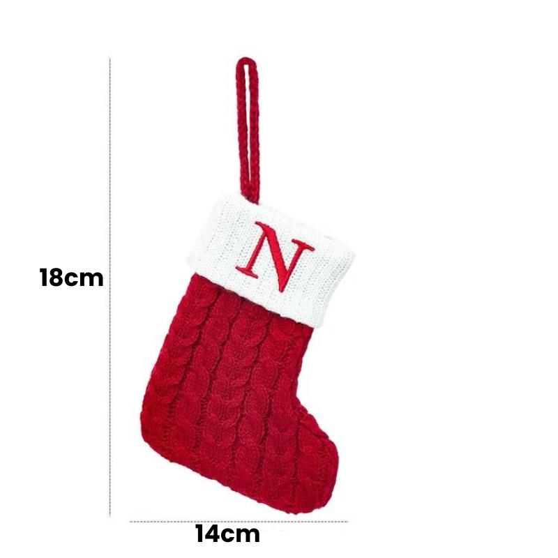 Meia de Natal Personalizada com Letra Inicial