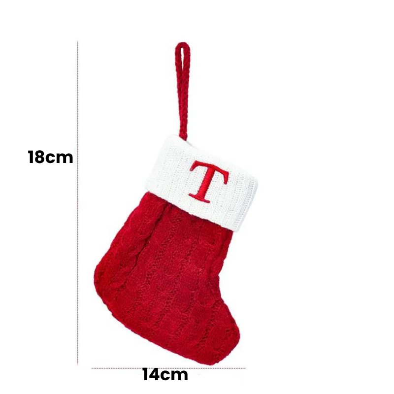 Meia de Natal Personalizada com Letra Inicial