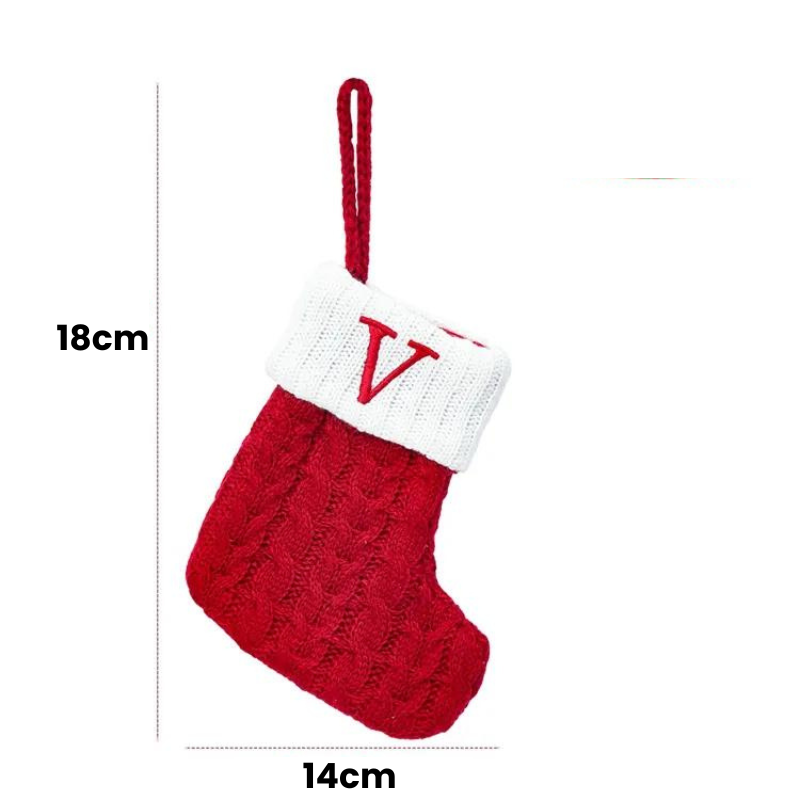 Meia de Natal Personalizada com Letra Inicial