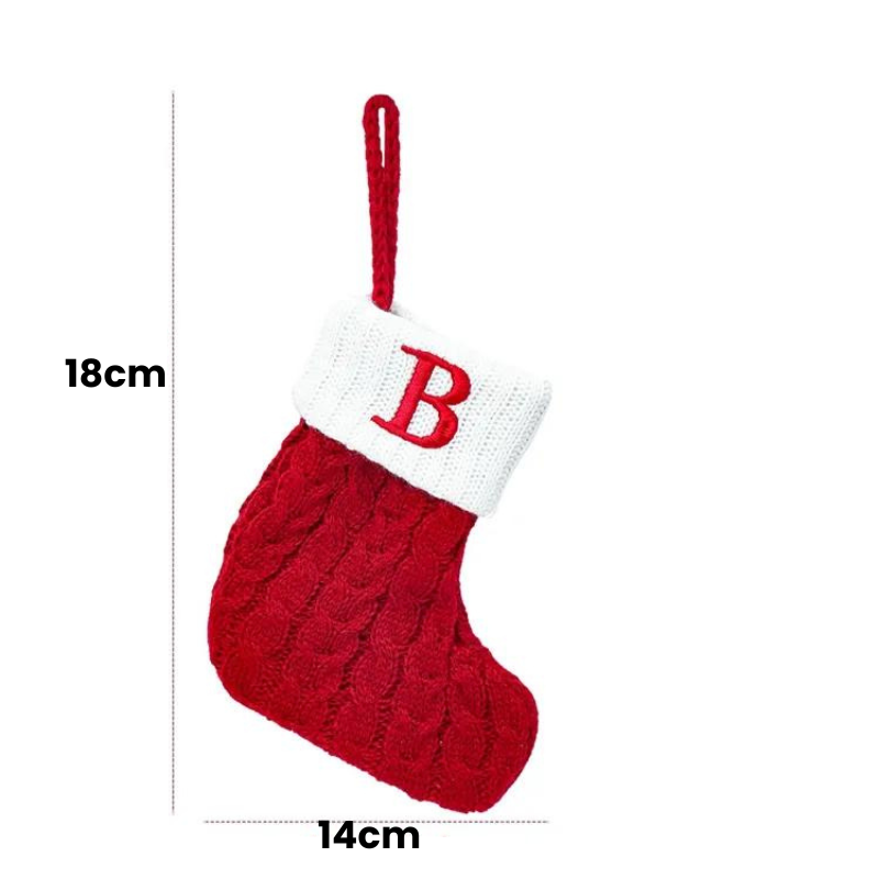 Meia de Natal Personalizada com Letra Inicial