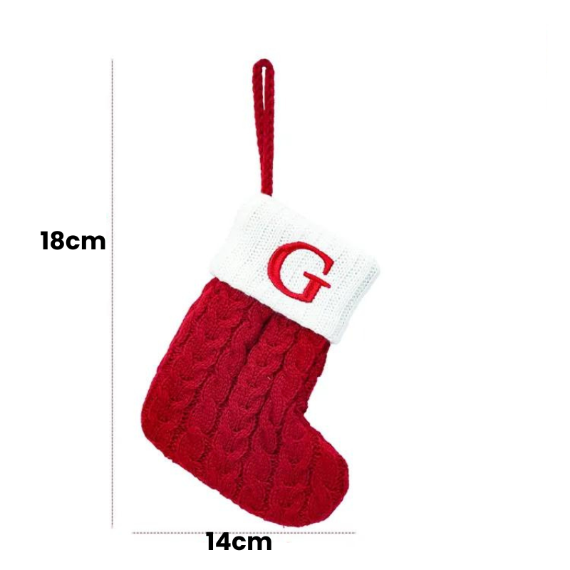 Meia de Natal Personalizada com Letra Inicial