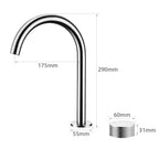Torneira Misturador Banheiro Cascata Bancada 360° Aço Inox 2 Furos Cromada Brilhante