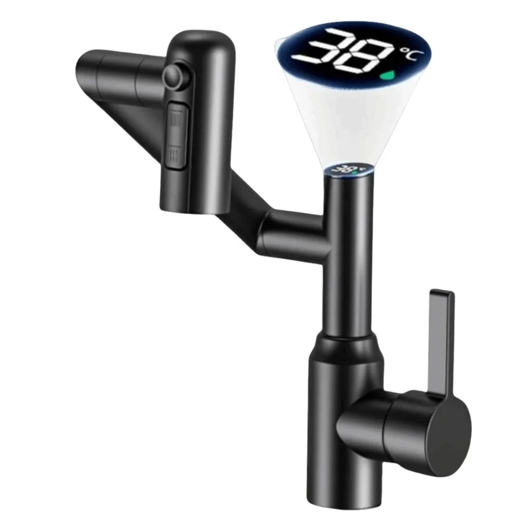 Torneira Monocomando Para Banheiro Com Rotação 360 e Display Digital Modelo Axis Elite