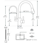 Torneira Para Cozinha Gourmet Monocomando Dupla Função Filtro Jato Extensível Aço Escovado