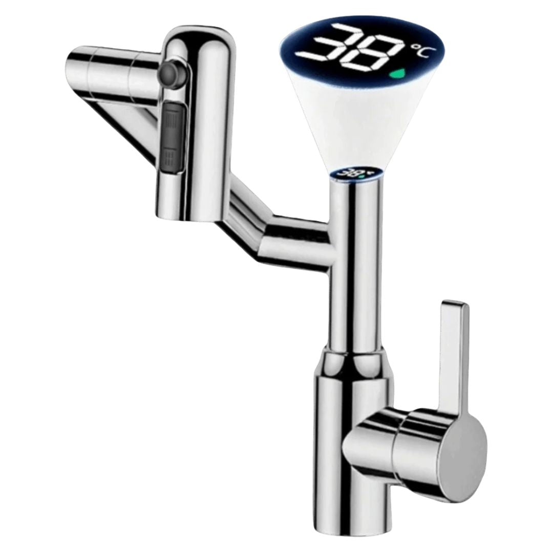 Torneira Monocomando Para Banheiro Com Rotação 360 e Display Digital Modelo Axis Elite