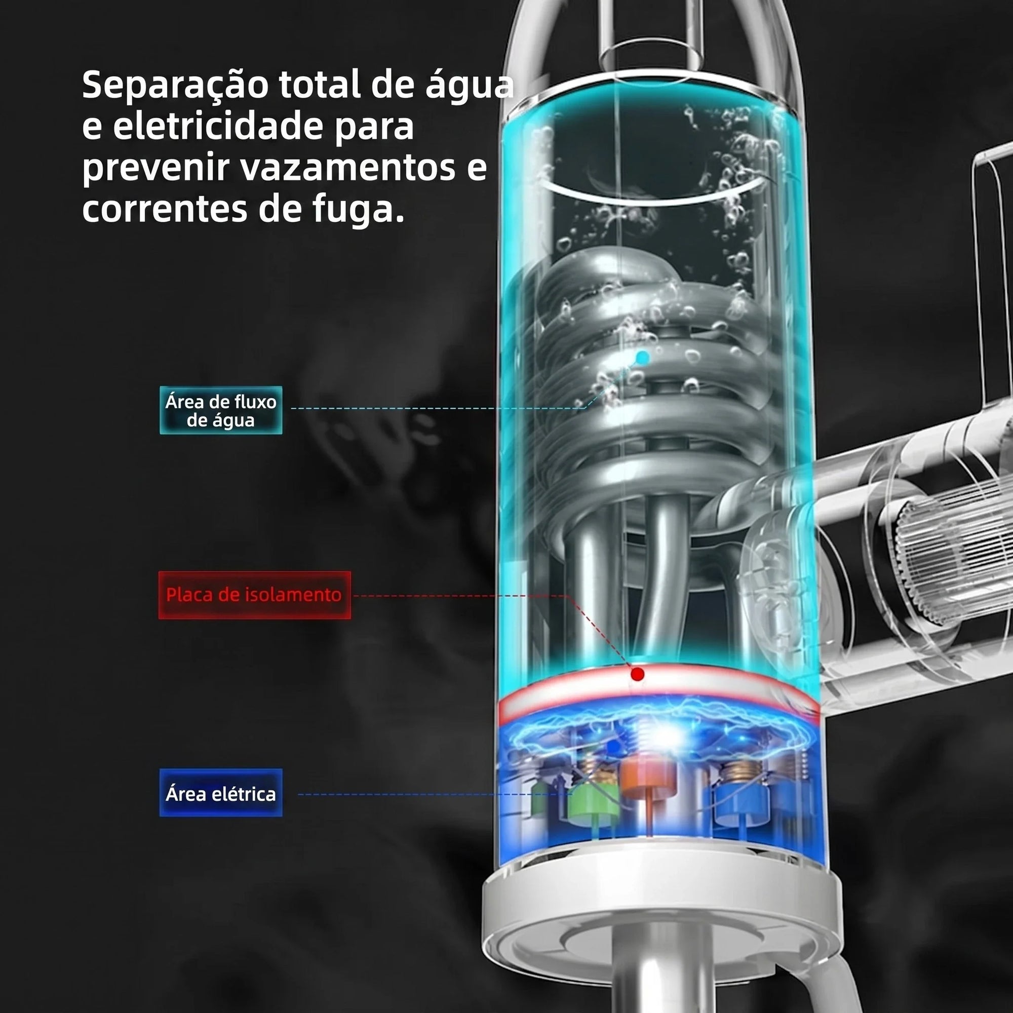 Torneira Elétrica Para Cozinha e Banheiro Com Visor de Temperatura Regulagem e Giratória 360° Aço Inoxidável