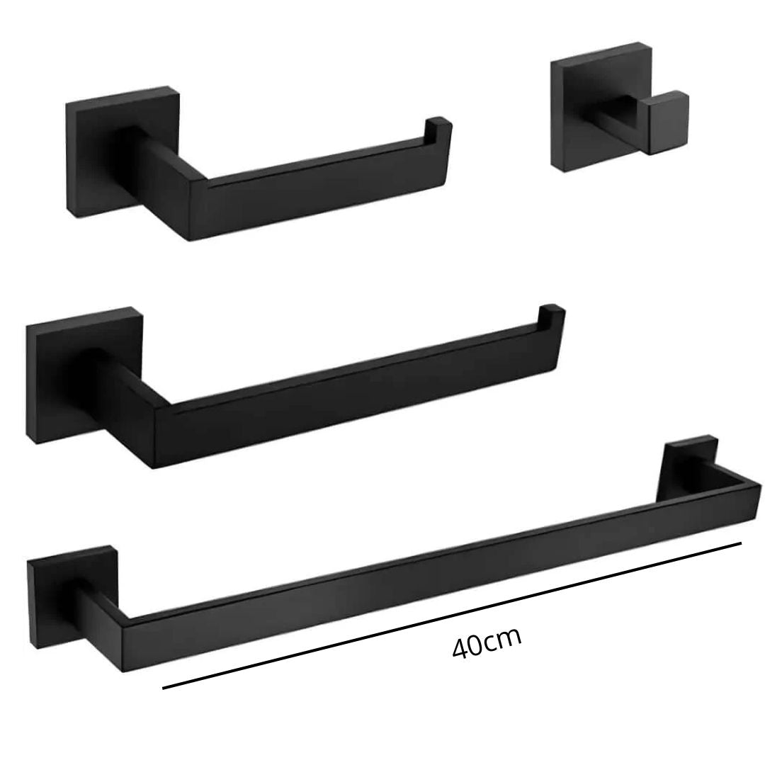 Torneira Banheiro Conjunto Completo Banheiro Black Elegance 11 Itens
