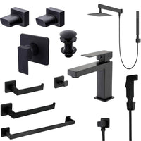 Torneira Banheiro Conjunto Completo Banheiro Black Elegance 11 Itens