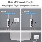 Torneira Elétrica Para Cozinha e Banheiro Com Visor de Temperatura Regulagem e Giratória 360° Aço Inoxidável