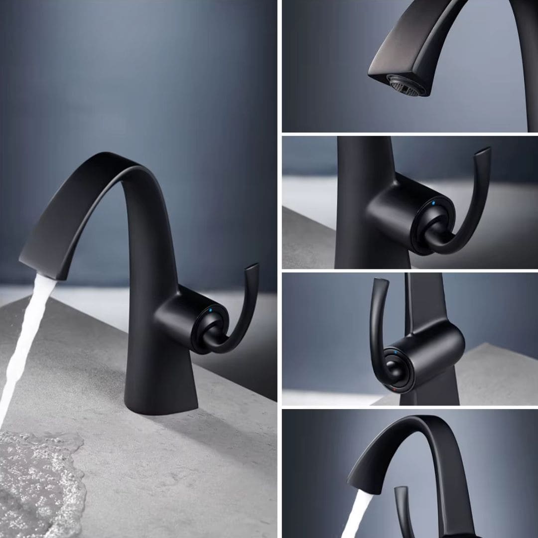Torneira Para Banheiro Monocomando Com Misturador Minimalista Moderna Satin