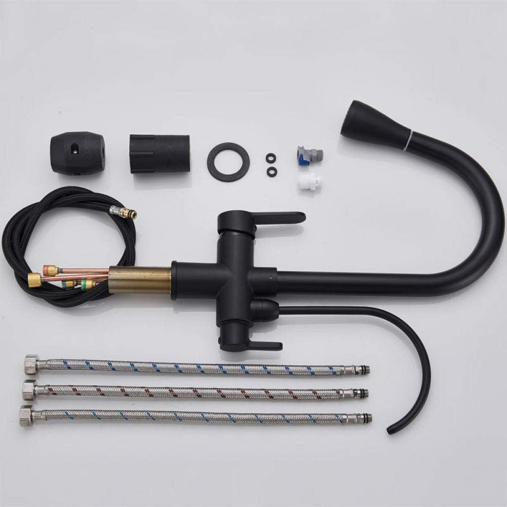 Torneira Com Filtro Para Cozinha Preta Gourmet Monocomando
