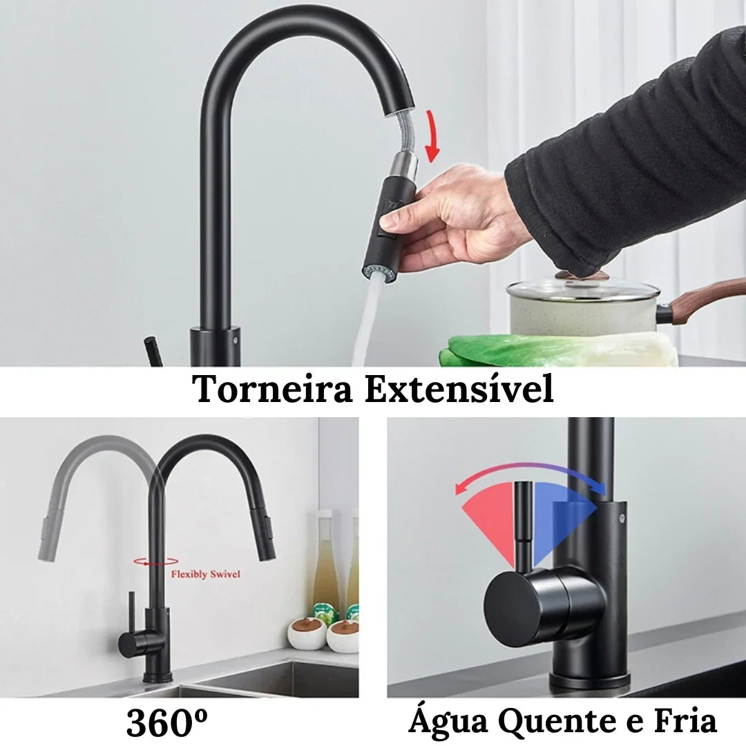 Torneira Monocomando Para Cozinha Com Rotação 360