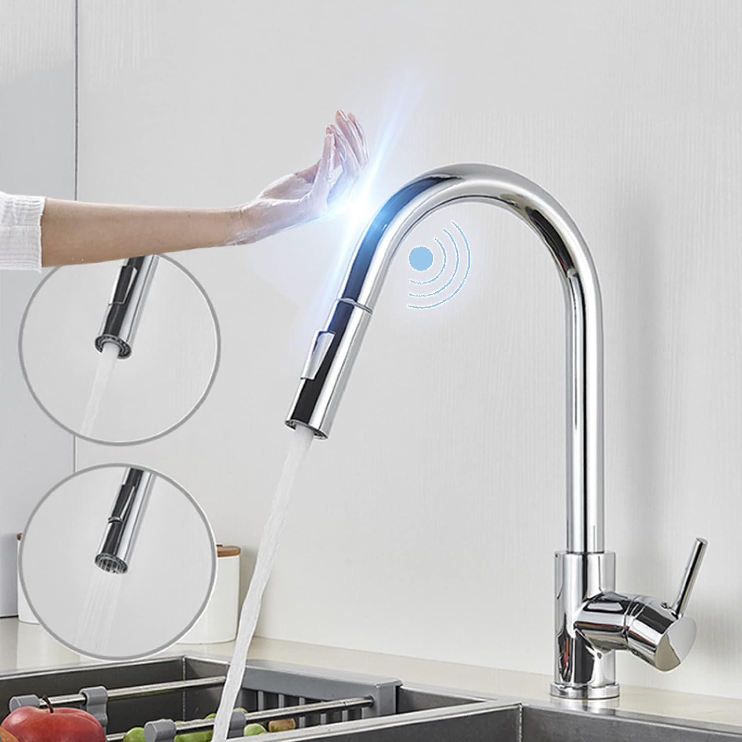 Torneira Monocomando para Cozinha Touch 360 Cromado Brilhante