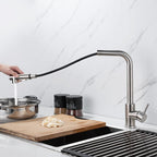 Torneira Gourmet Retratil 360 Monocomando Níquel Escovado para Cozinha
