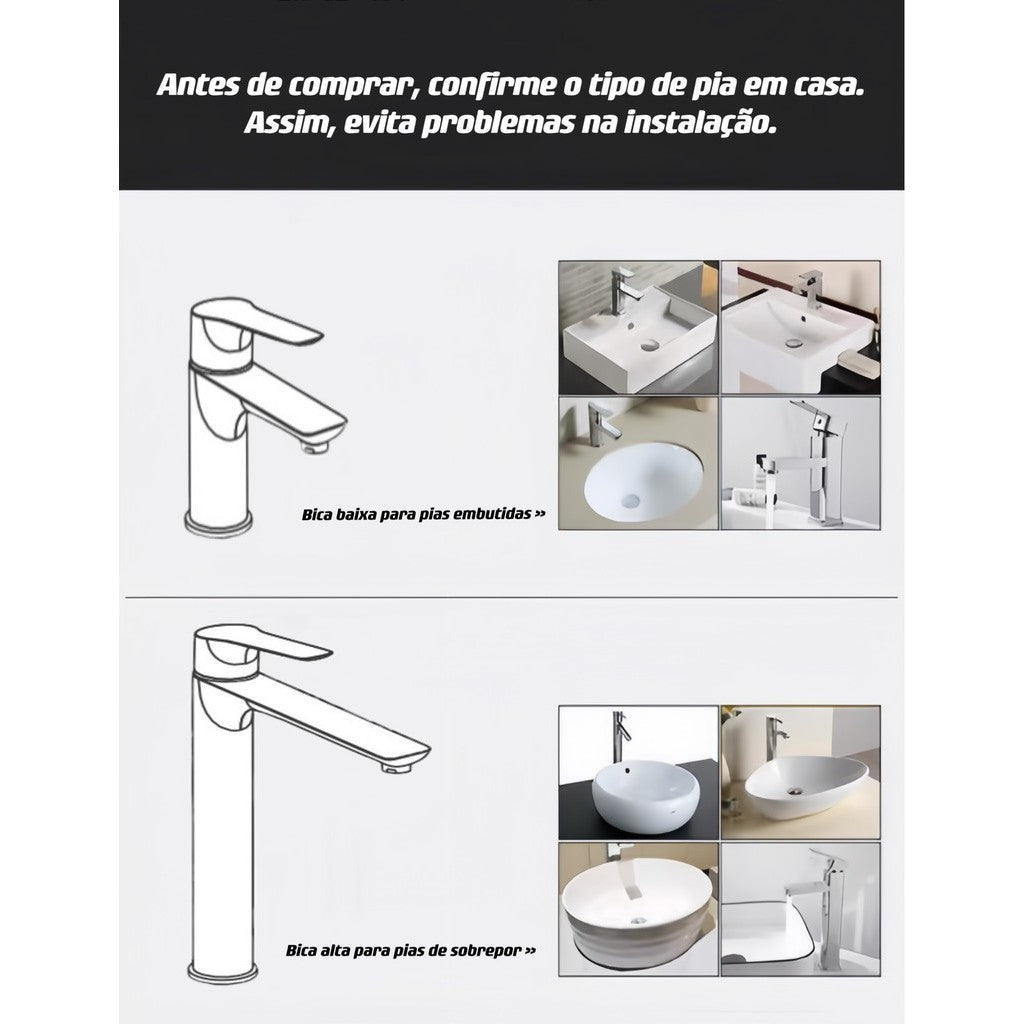 Torneira Misturador Para Banheiro Monocomando FluxoNature