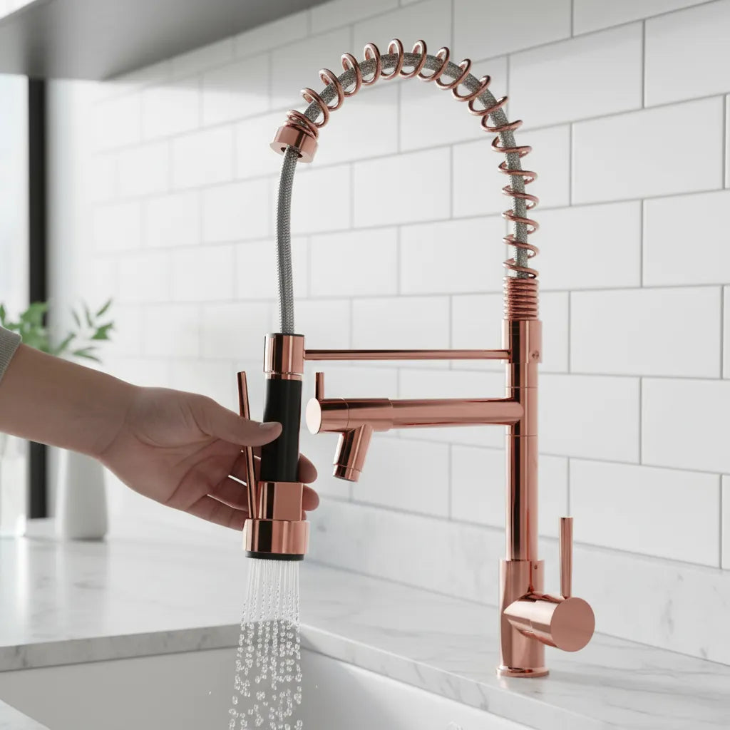 Torneira Gourmet Cozinha com Extensor Rose Quente e Fria