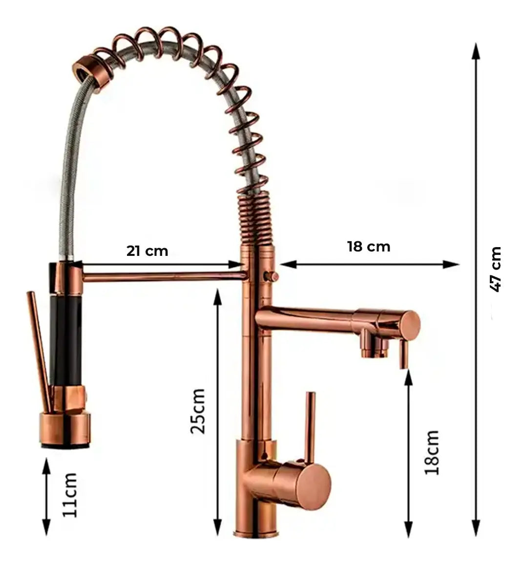 Torneira Gourmet Cozinha com Extensor Rose Quente e Fria