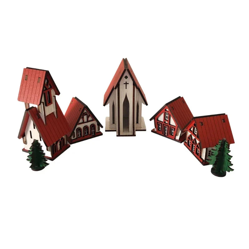 Vila de Natal com 5 Casinhas Decorativas em MDF