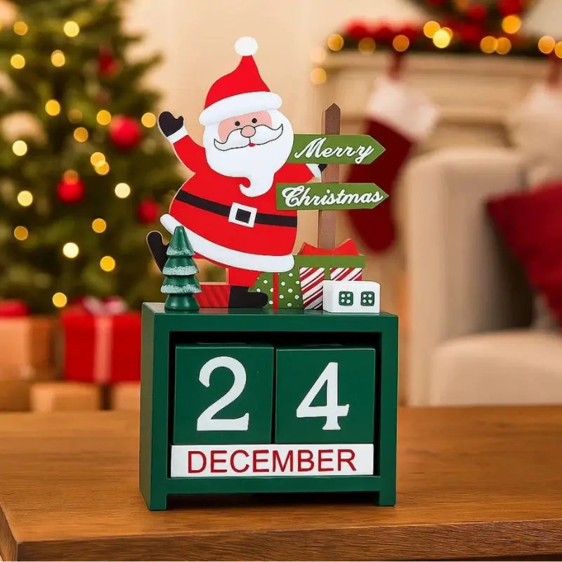 Calendário do Advento de Natal em Madeira MDF