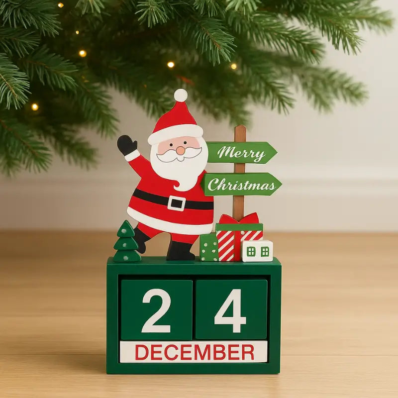 Calendário do Advento de Natal em Madeira MDF