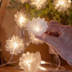 Cordão de Luzes de Natal LED com Flores