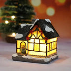 Casas de Natal Iluminadas em Resina para Decoração