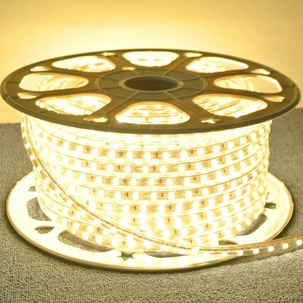 1 a 10 Metros Mangueira Fita de Led 5050 Branco Quente ou Frio 110v ou 220v + conector Fonte Rabicho