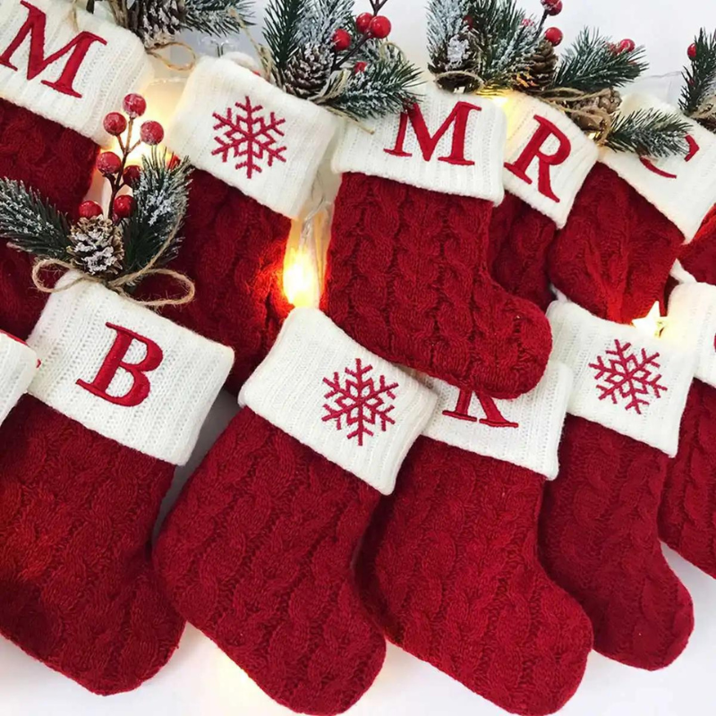 Meia de Natal Personalizada com Letra Inicial