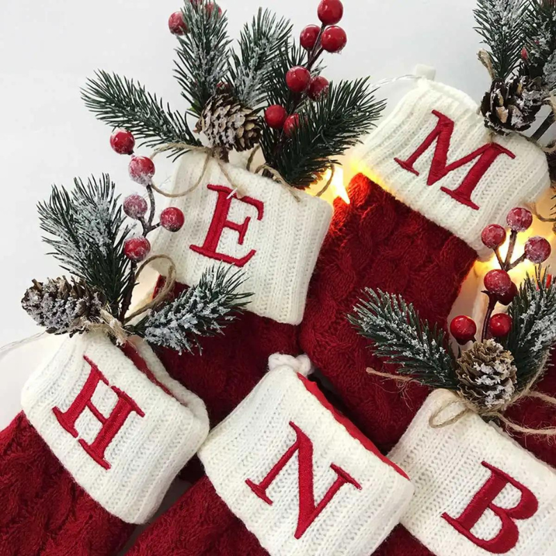 Meia de Natal Personalizada com Letra Inicial
