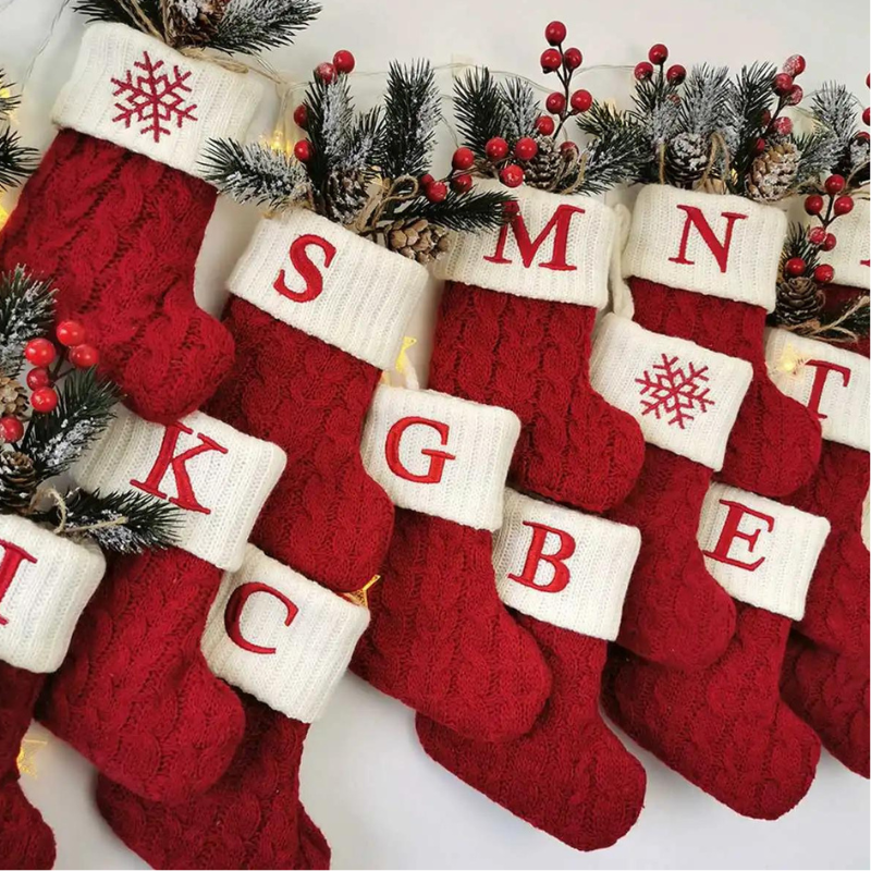 Meia de Natal Personalizada com Letra Inicial