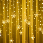 Varal de Luzes de Natal LED com Flocos de Neve