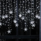 Varal de Luzes de Natal LED com Flocos de Neve