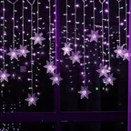 Varal de Luzes de Natal LED com Flocos de Neve