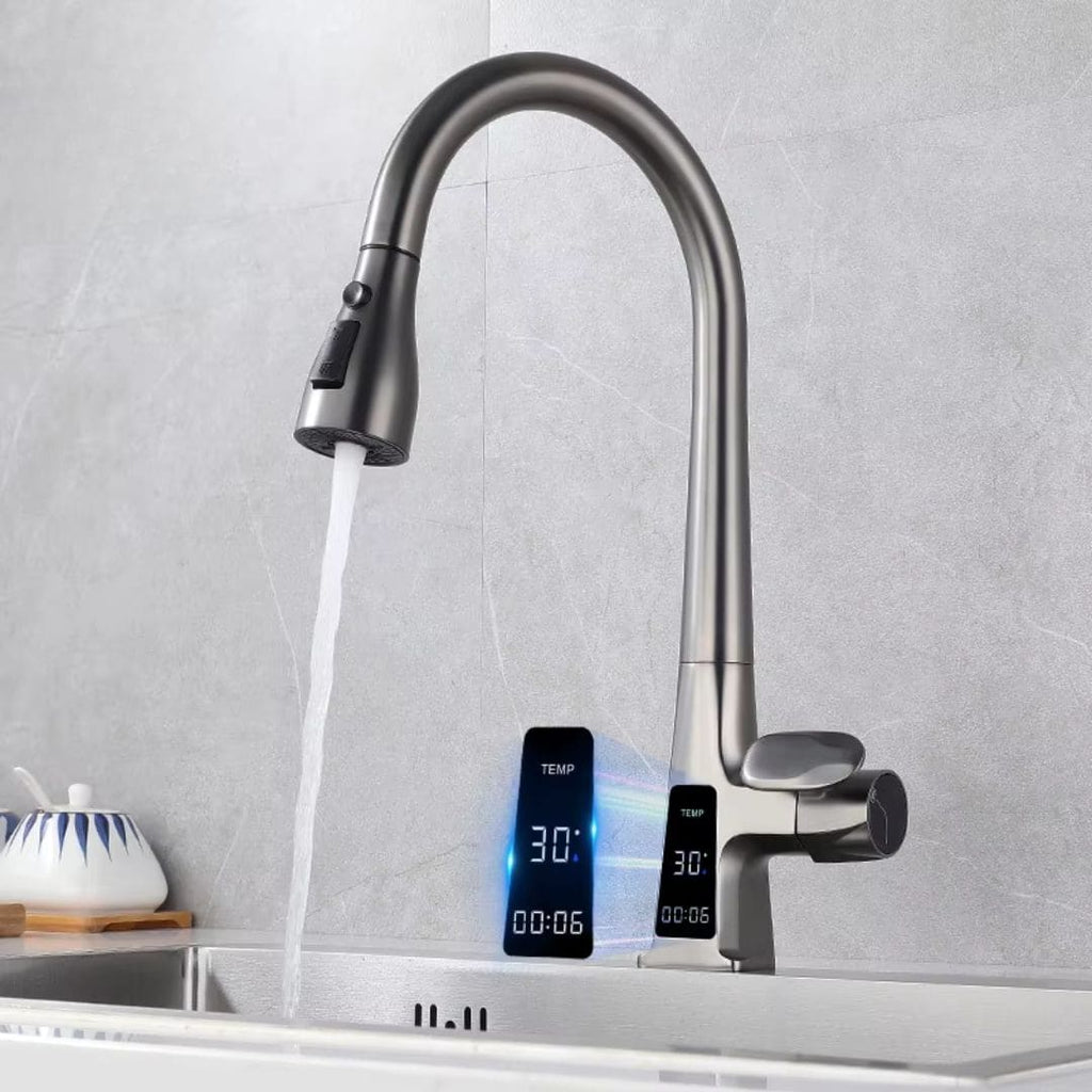 Torneira Para Cozinha Gourmet Monocomando Com Sensor Temperatura Rotação 360°