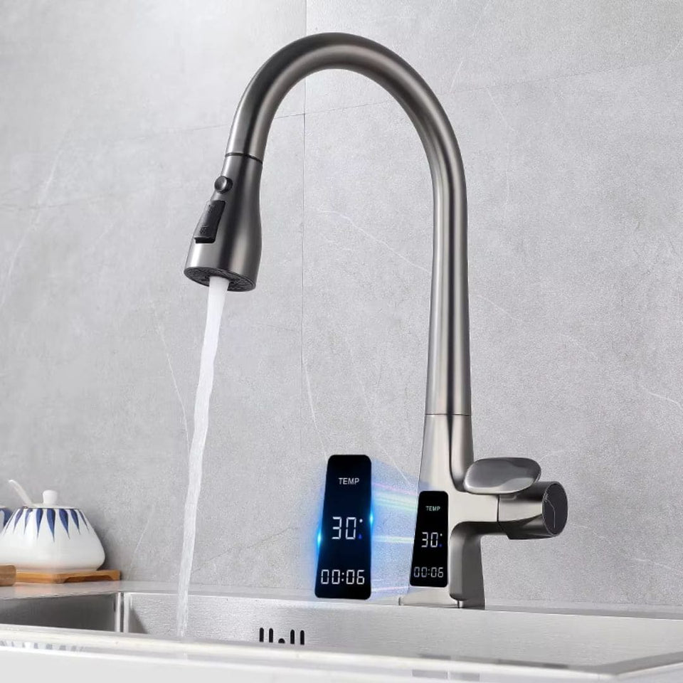 Torneira Para Cozinha Gourmet Monocomando Com Sensor Temperatura Rotação 360°