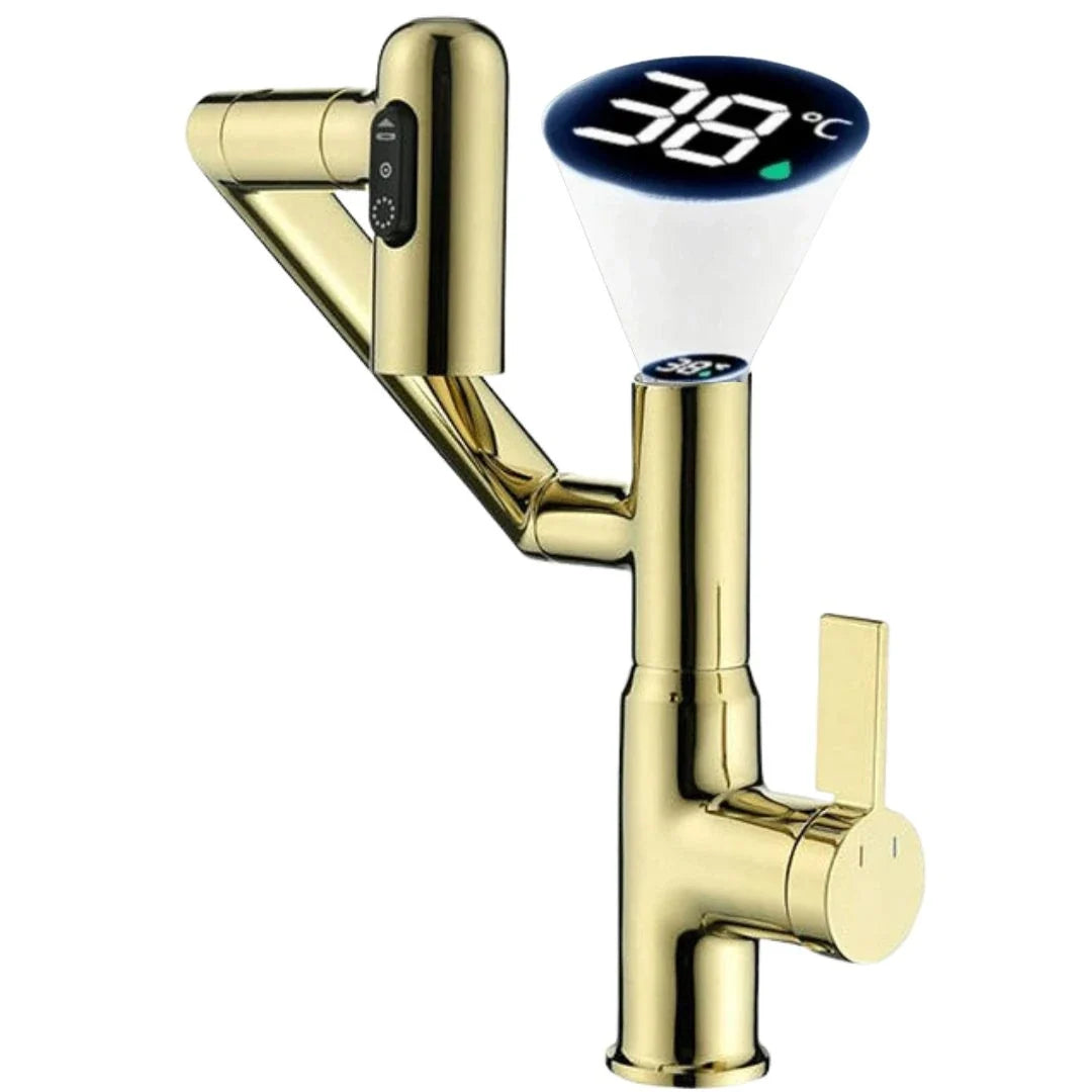 Torneira Monocomando Para Banheiro Com Rotação 360 e Display Digital Modelo Axis Elite