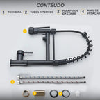 Torneira Para Cozinha Gourmet Monocomando Com Misturador Preto Fosco