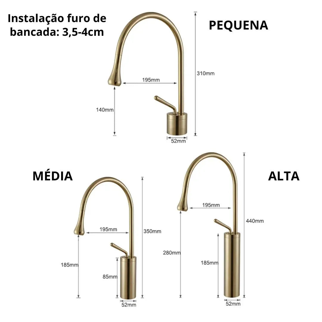 Torneira Para Banheiro Monocomando Misturador Lucca