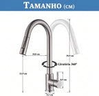 Torneira Monocomando para Cozinha Touch 360 Níquel Escovado