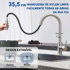 Torneira Para Cozinha Monocomando Aço Escovado