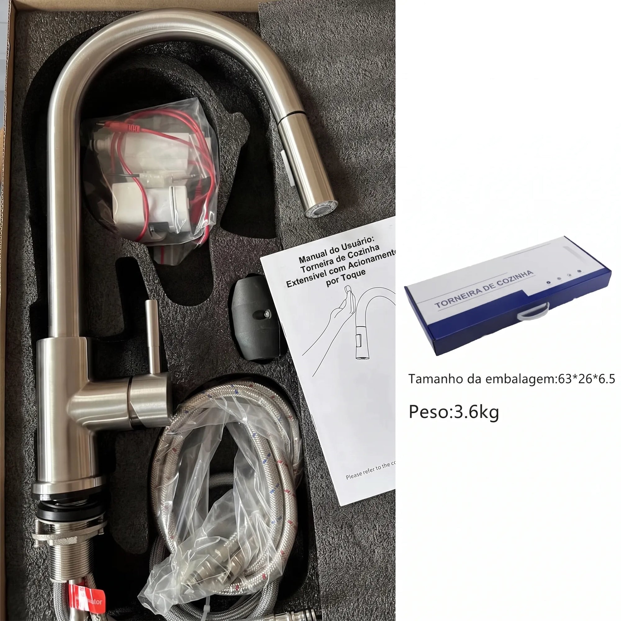 Torneira Monocomando para Cozinha Touch 360 Cromado Brilhante