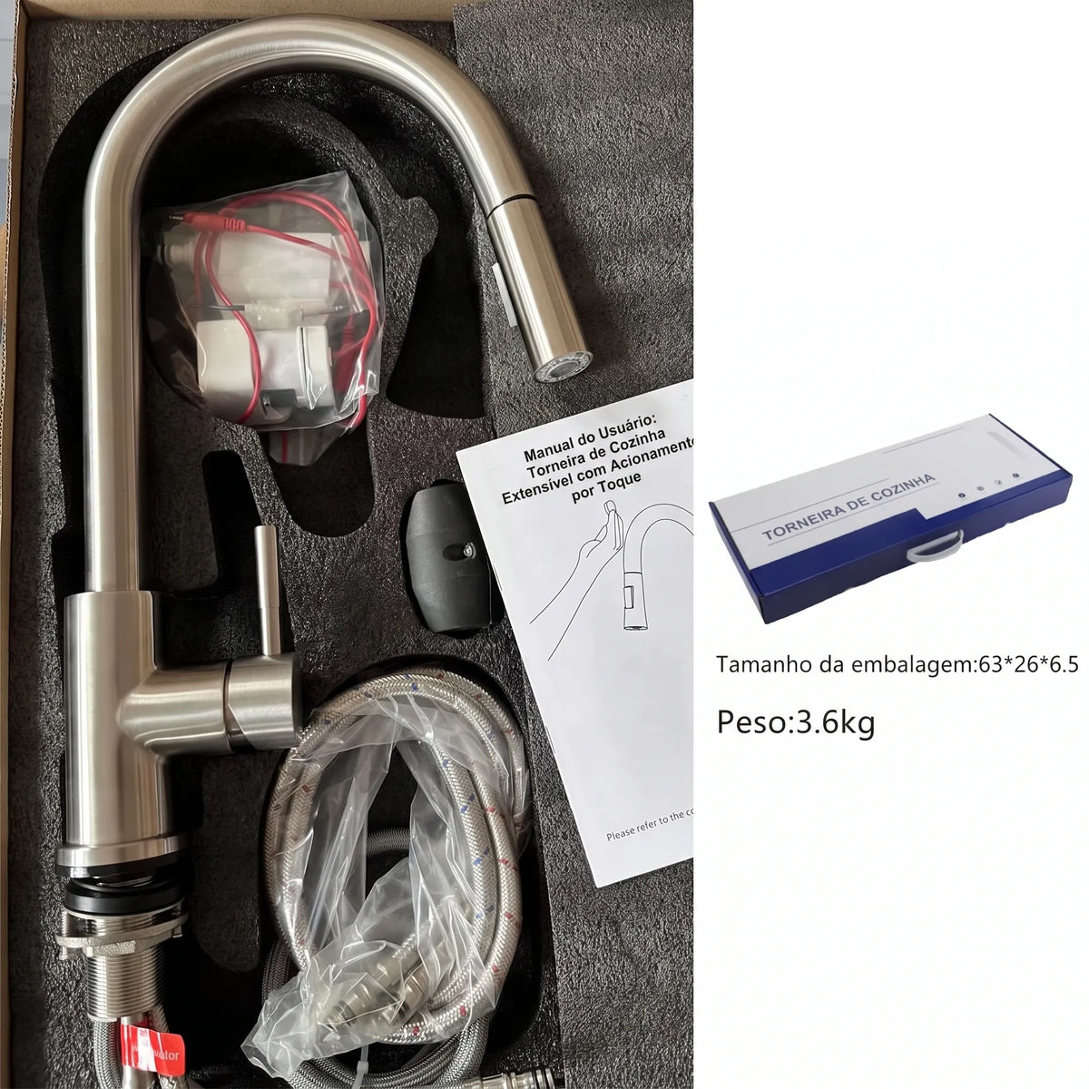 Torneira Monocomando para Cozinha Touch 360 Cromado Brilhante